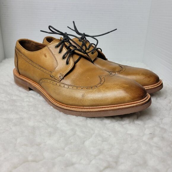 Gordon Rush Cornell Mens Oxford Shoes Size 10.5 Brown Leather Wingtip Shoes - Picture 1 of 10